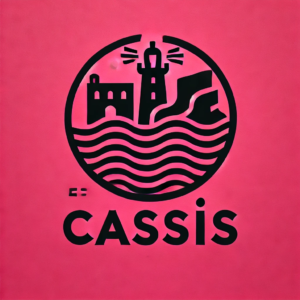 DALL·E 2024-12-18 10.21.56 - A minimalist black pictogram representing the town of Cassis, featuring iconic elements such as a lighthouse, stylized waves, and a cliff to symbolize